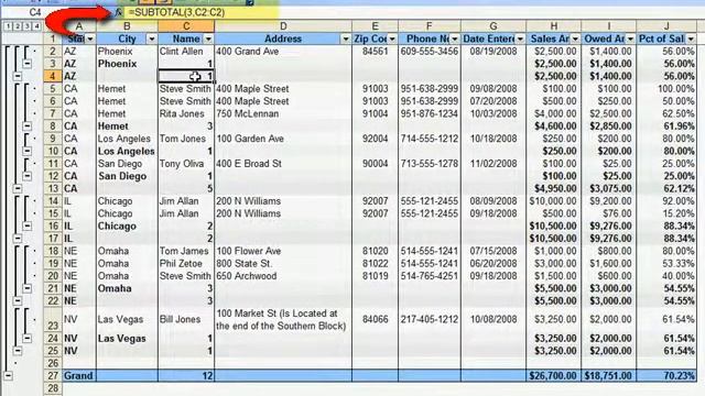 Changing Excel Subtotal Row Height смотреть онлайн