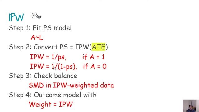 Propensity score weighting using inverse probability of weighting (IPW) for ATT and ATE смотреть онлайн
