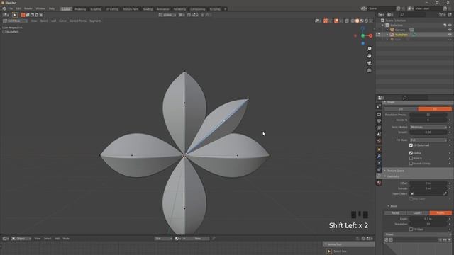 Декор Орнамент цветок лепнина в Blender 3d 2.91 смотреть онлайн