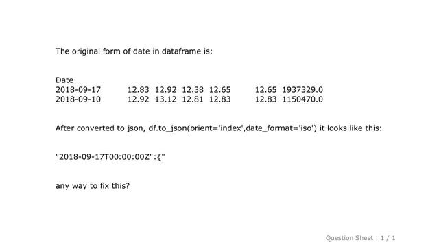 Pandas : pandas.to_json output date format in specific form смотреть онлайн
