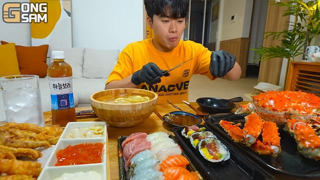 ASMR MUKBANG 해물찜 & 열라면 & 킹크랩 먹방! FIRE NOODLE & SPICY SEAFOOD & KING CRAB EATING SOUND!