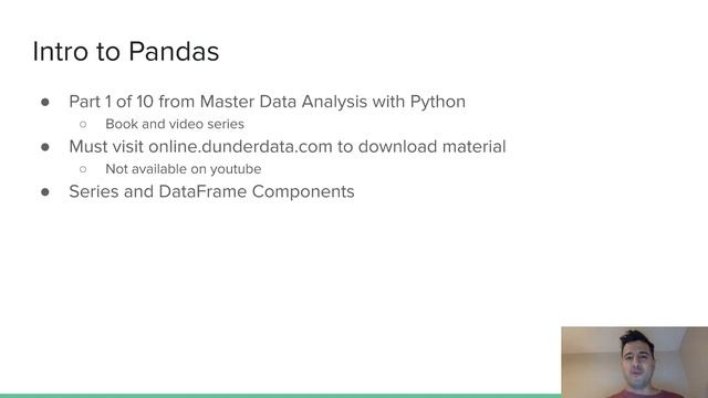 Master Data Analysis with Python - Intro to Pandas - Overview смотреть онлайн