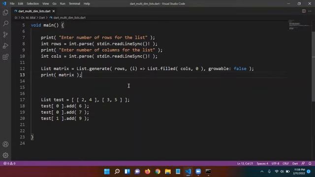 Lec 4.6 - Dart 2D Lists (Urdu / Hindi) смотреть онлайн