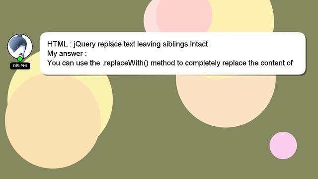 HTML : jQuery replace text leaving siblings intact смотреть онлайн