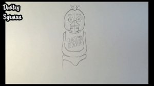 How to draw Chica, five nights at freddy's, Как нарисовать Чику