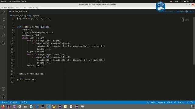 Алгоритмы. Сортировка перемешиванием. Реализация на Python и Java. смотреть онлайн