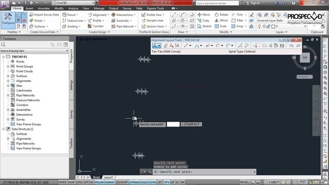 AutoCAD Civil 3D 2013 - Curso de Rodovia - Aula5 - Alinhamento horizontal смотреть онлайн