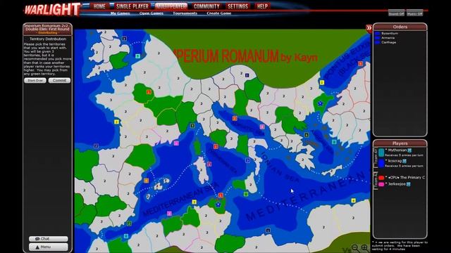 WarLight: 2v2 Imperium Romanum - G1P1 - Jerkeejoe & Primary Color Movement смотреть онлайн