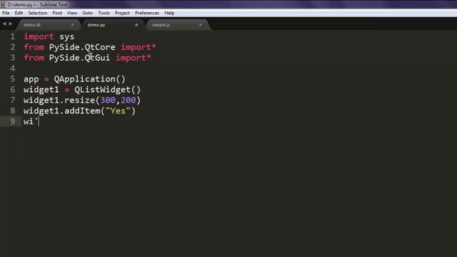PySide List Widget QListWidget смотреть онлайн