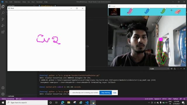 Virtual painter using python with the help of cv смотреть онлайн