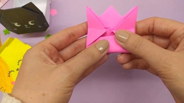 КОТИК КОРОБОЧКА из бумаги | Оригами Котик | Канцелярия для школы | DIY Origami Paper Cat Box смотреть онлайн