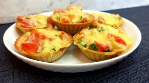 Тарталетки запеченные с начинкой, простая закуска