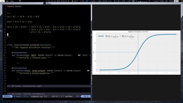 Discussing and Implementing Sigmoid and Its Derivative Using PyTorch смотреть онлайн