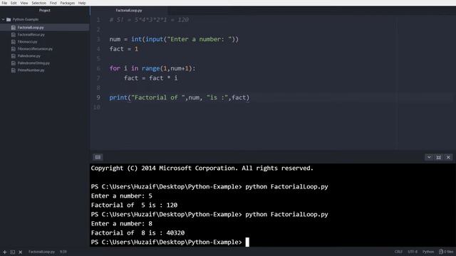 Python Factorial Using Loop and Recursive Function смотреть онлайн