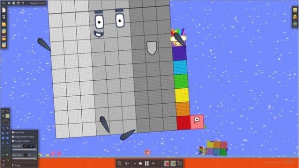 Giant Numberblocks Wars - The floor is Lava!! (Survival challenge) by Algodoo