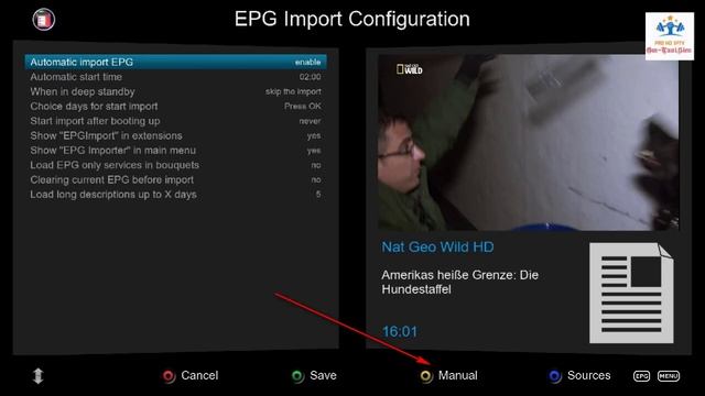 2- EPG Import Enigma2 Reciver