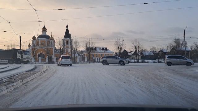 ул.Сахьянова-ул.Боевая г. Улан-Удэ в зимнее время смотреть онлайн