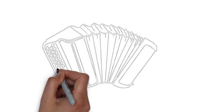 как нарисовать баян,how to draw an accordion,cómo dibujar un acordeón смотреть онлайн
