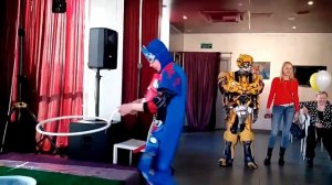 Аниматоры трансформер Бамблби и Оптимус Прайм на день рождения