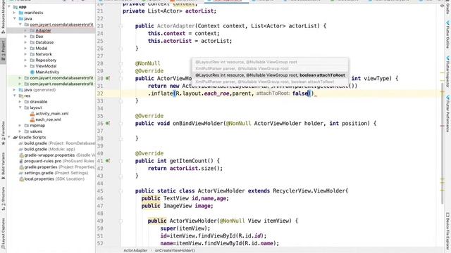 Android MVVM Room Database with Retrofit and Recyclerview - create Adapter class (part-8) in hindi смотреть онлайн