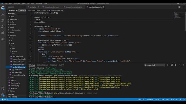 0009 Laravel 8 Import excel data siswa смотреть онлайн