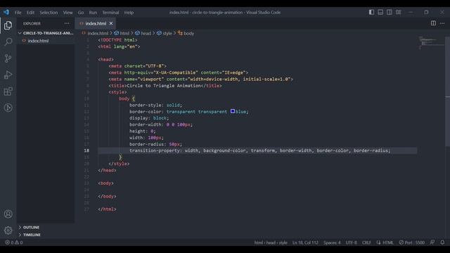 How to make Circle to Triangle using CSS Animation #html #css #animation смотреть онлайн