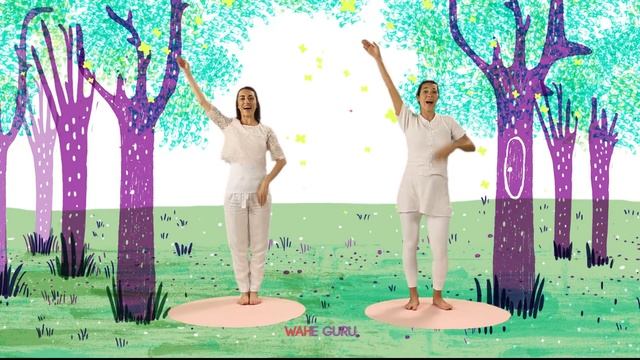 YOGIC / Yoga niños - Tutorial Comunicación Celestial "Wahe Guru" - Canciones infantiles - смотреть онлайн