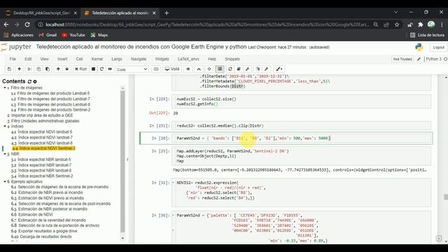 Clase 12 Google Earth Engine y python NDVI y Sentinel-2 Reflectancia de superficie. смотреть онлайн