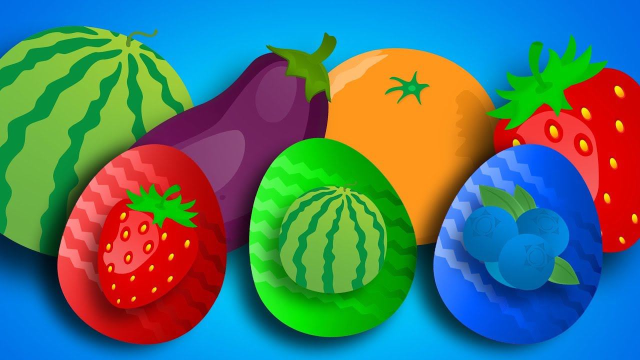 Яйца Сюрприз - УЧИМ название разных ФРУКТОВ. Открываем Киндеры с игрушками Маша и Медведь и др. смотреть онлайн