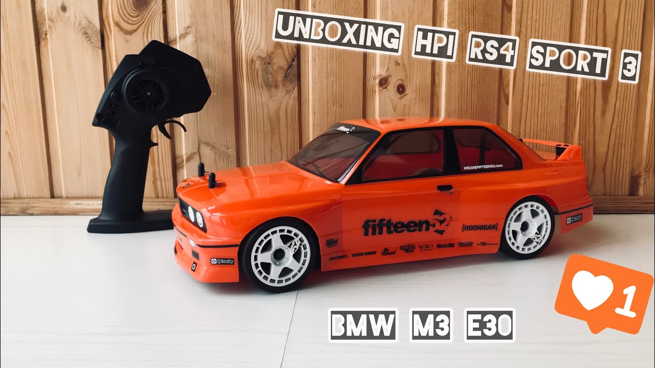 HPI RS4 Sport 3 BMW E30 M3 распаковка лучшей шоссейной и дрифт модели RTR!? смотреть онлайн