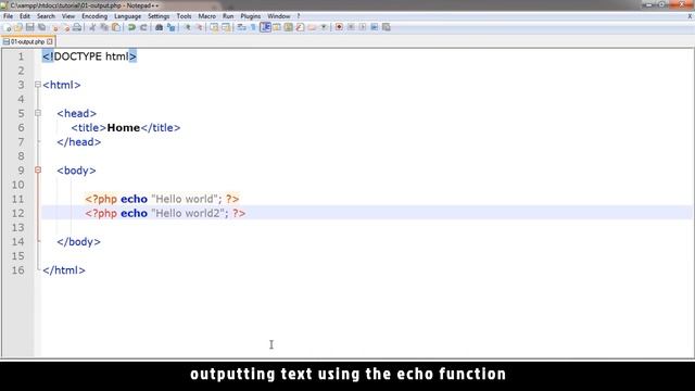 08 - PHP with MYSQL tutorial - beginner series - Outputting text using the echo function смотреть онлайн