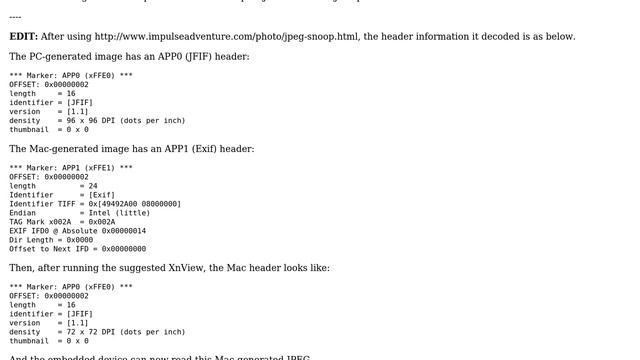 Apple: How to change photoshop JPEG output header format? смотреть онлайн
