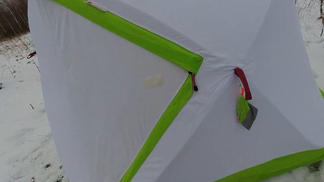 лотос куб-4 термо компакт лонг, лучшая трехслойная палатка куб для суточной зимней рыбалки на льду. смотреть онлайн