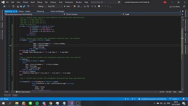 LINQ,LAMBDA EXPRESSION,ORDER BY AND GROUP BY | VISUAL BASIC 2019 смотреть онлайн