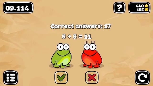 Tap The Frog Doodle - Level 8 best record 18 correct answers (5 stars + Easy math badge earned) смотреть онлайн