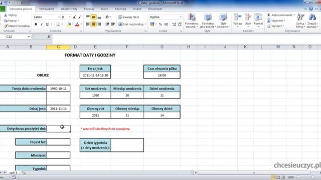 Kurs Microsoft Excel Średniozaawansowany [lekcja#9] - Funkcje daty i czasu смотреть онлайн