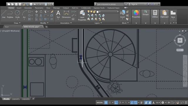 AUTOCAD - เขียนแปลน MINI HOUSE смотреть онлайн
