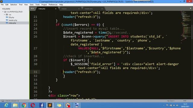 Advanced PHP , MySQL & Bootstrap CRUD with Error Handling / Request Handling смотреть онлайн