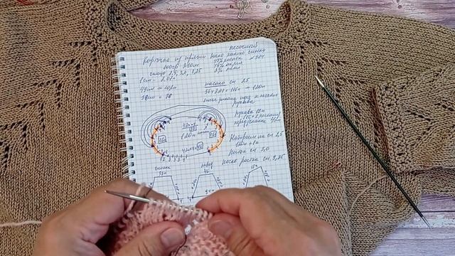 Кофточка "Песочный блеск" из пряжи Nako Calico Simli. Описание процесса вязания, готовая работа. смотреть онлайн