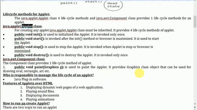 JAVA APPLET LIFE CYCLE & VIEWER смотреть онлайн