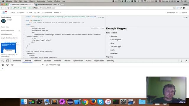 Взаимодействие React компонентов и PropTypes смотреть онлайн