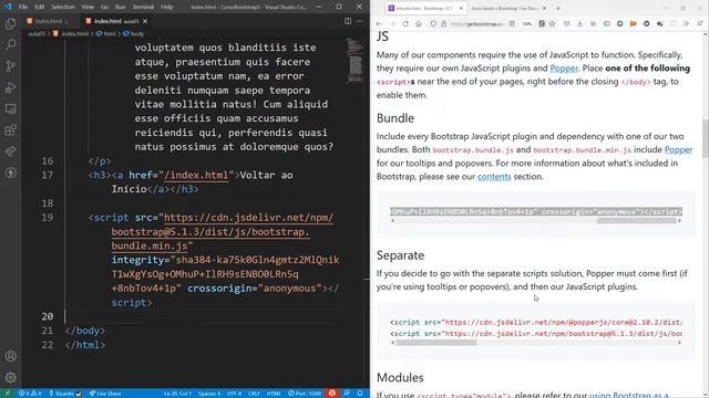 Curso de Bootstrap 5 :: Aula 03 :: Referenciando o Bootstrap 5 em um Documento HTML смотреть онлайн