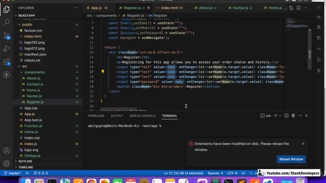 React Tutorial #11 | Laravel with React JS | Create Simple React App | Register User from React App смотреть онлайн