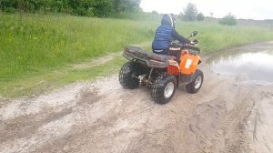 Квадроцикл Loncin lx 200. Покатушки по лужам.