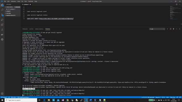 Logstash Installation on ubuntu 18.04 running on Virtualbox смотреть онлайн