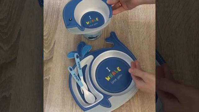 Детская бамбуковая посуда для кормления "Синий кит" бамбуковое волокно смотреть онлайн