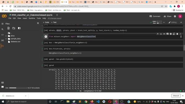 KNN Classifier on Diabetes Dataset смотреть онлайн