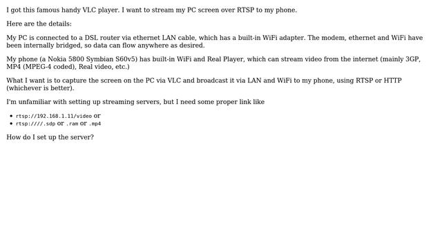 How to stream the PC desktop to a phone with VLC? смотреть онлайн