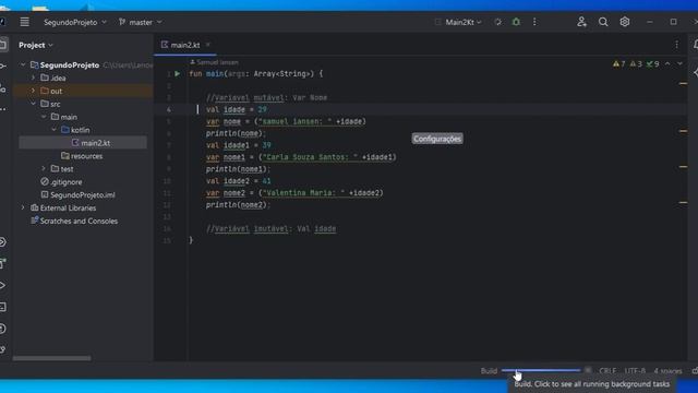 [2023] Meu primeiro projeto Kotlin aplicando variáveis mutáveis e imutáveis. смотреть онлайн