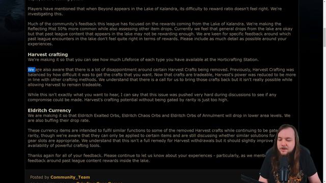 Realitätsferner Community Post! Triggerwarnung! Path Of Exile 3.19 Lake Of Kalandra!